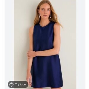 Sail to Sable Women's Navy Sleeveless Coastal Quiet Luxury Dress Size 2